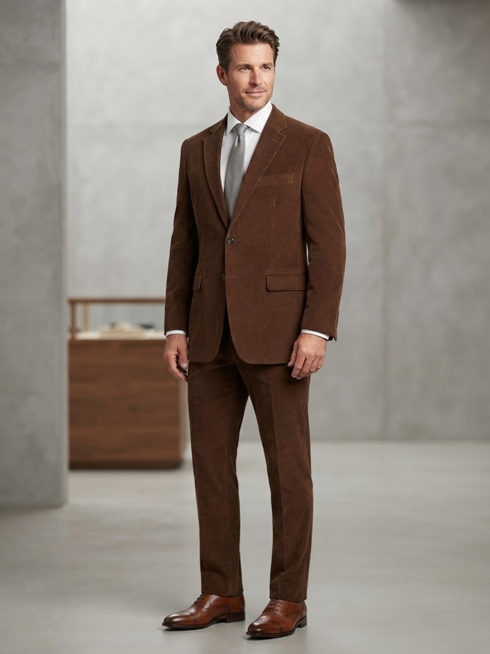Men's Brown Corduroy Suit Blazer